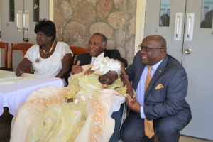 Prime Minister Harris and Premier Amory with Celian Powell