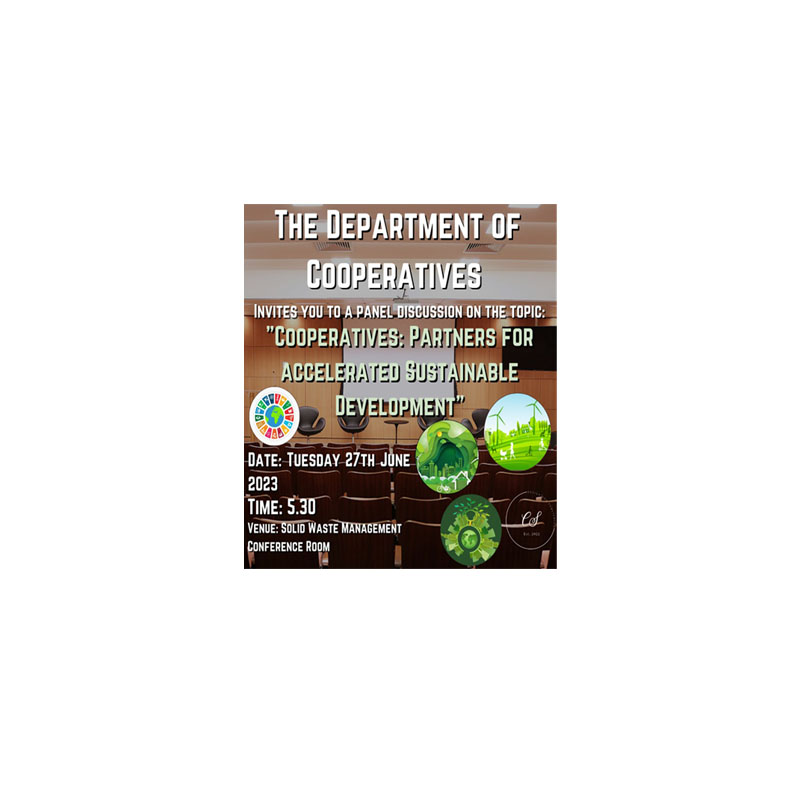 PUBLIC INVITED TO PARTICIPATE IN PANEL DISCUSSION BEINGHELD IN OBSERVATION OF INTERNATIONAL DAY OF COOPERATIVES